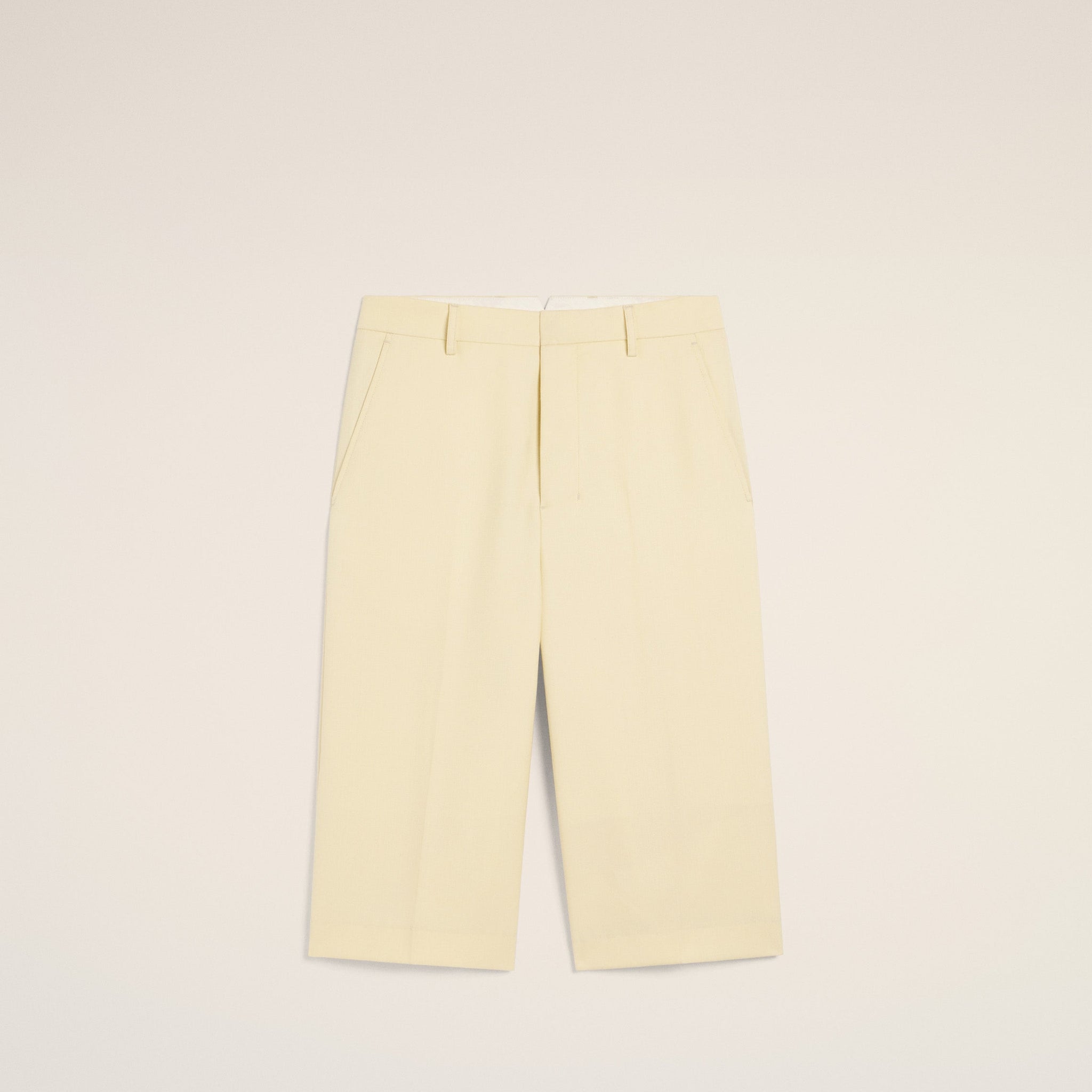 Yellow Wool Wide Bermuda