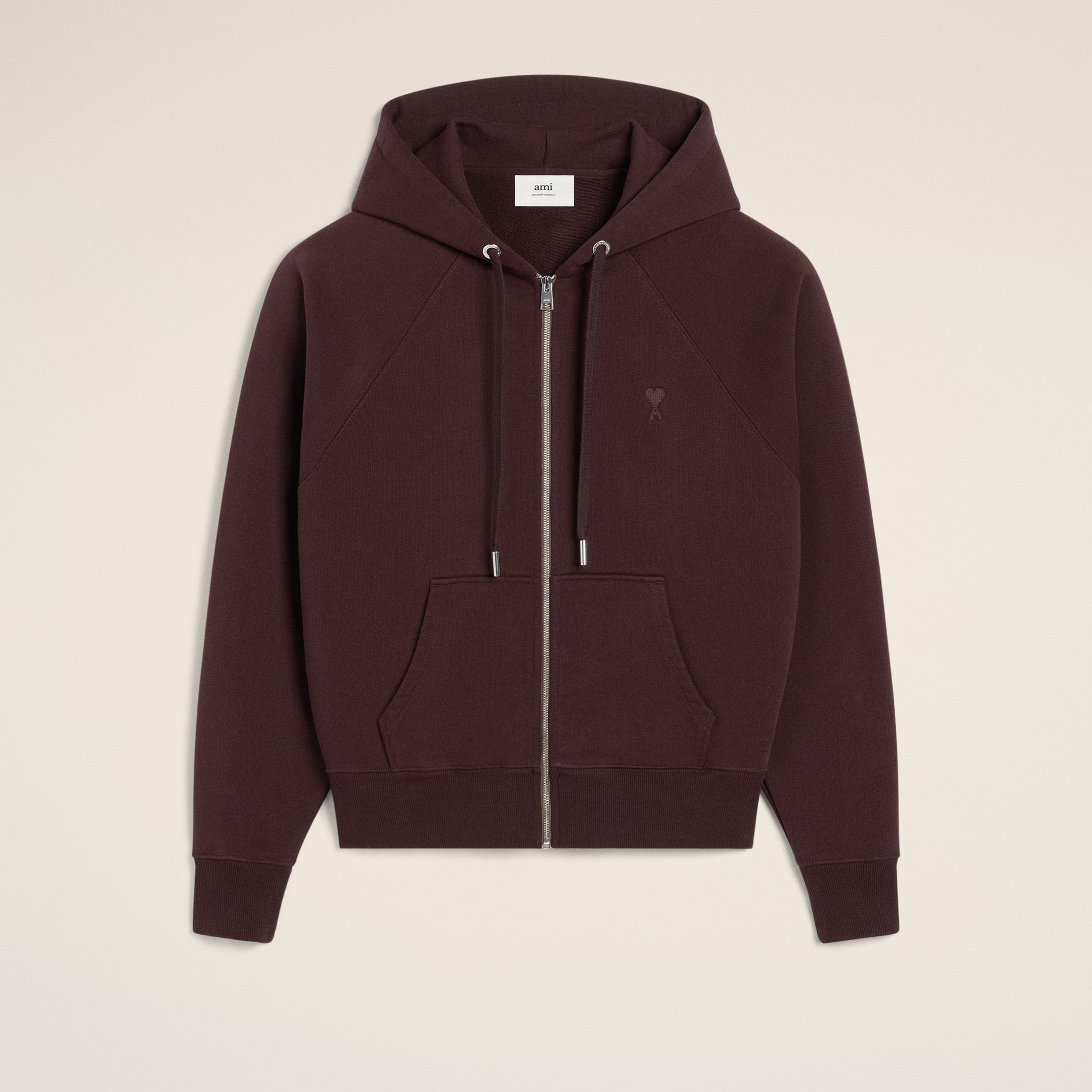 Burgundy Cotton Tonal Ami de Coeur Hoodie