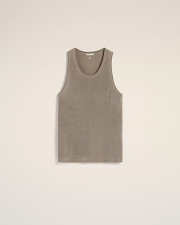 Beige Light Shiny Rib Jersey Tanktop