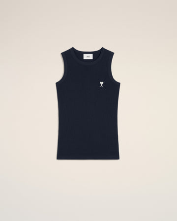 Navy Cotton Rib Ami de Coeur Tanktop