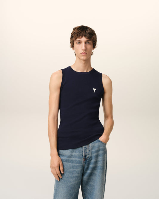 Navy Cotton Rib Ami de Coeur Tanktop