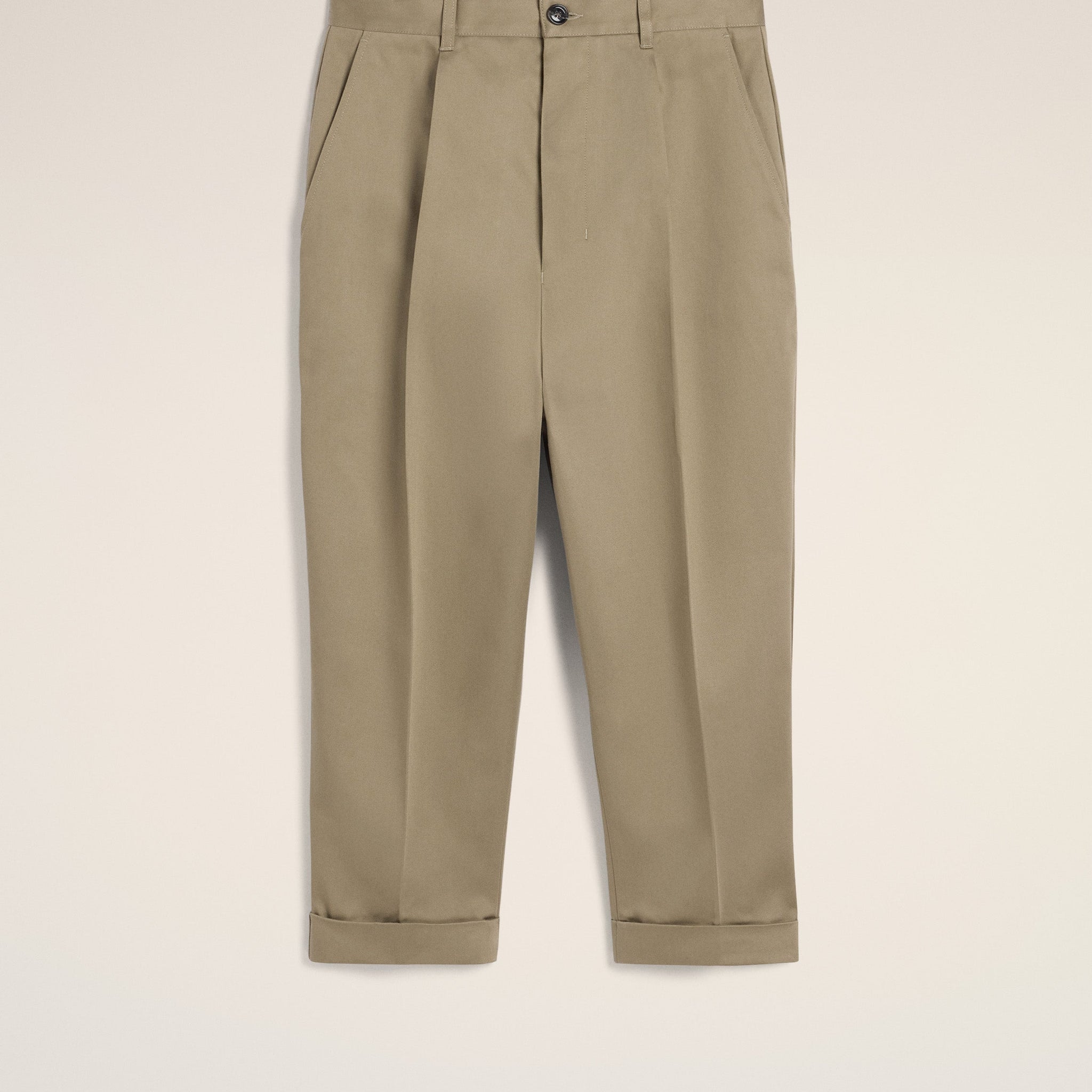 Green Cotton Carrot Oversized Trousers