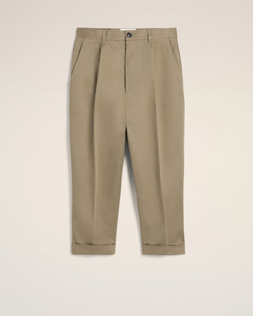 Green Cotton Carrot Oversized Trousers