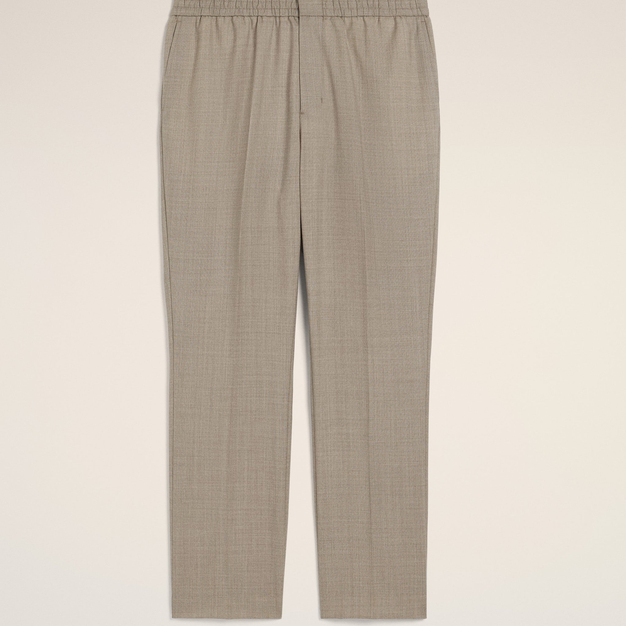 Beige Wool Elasticated Waist Trousers