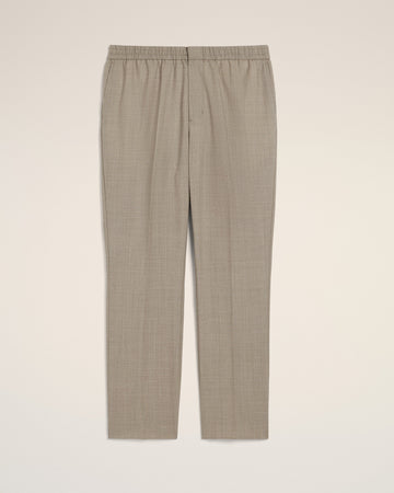Beige Wool Elasticated Waist Trousers