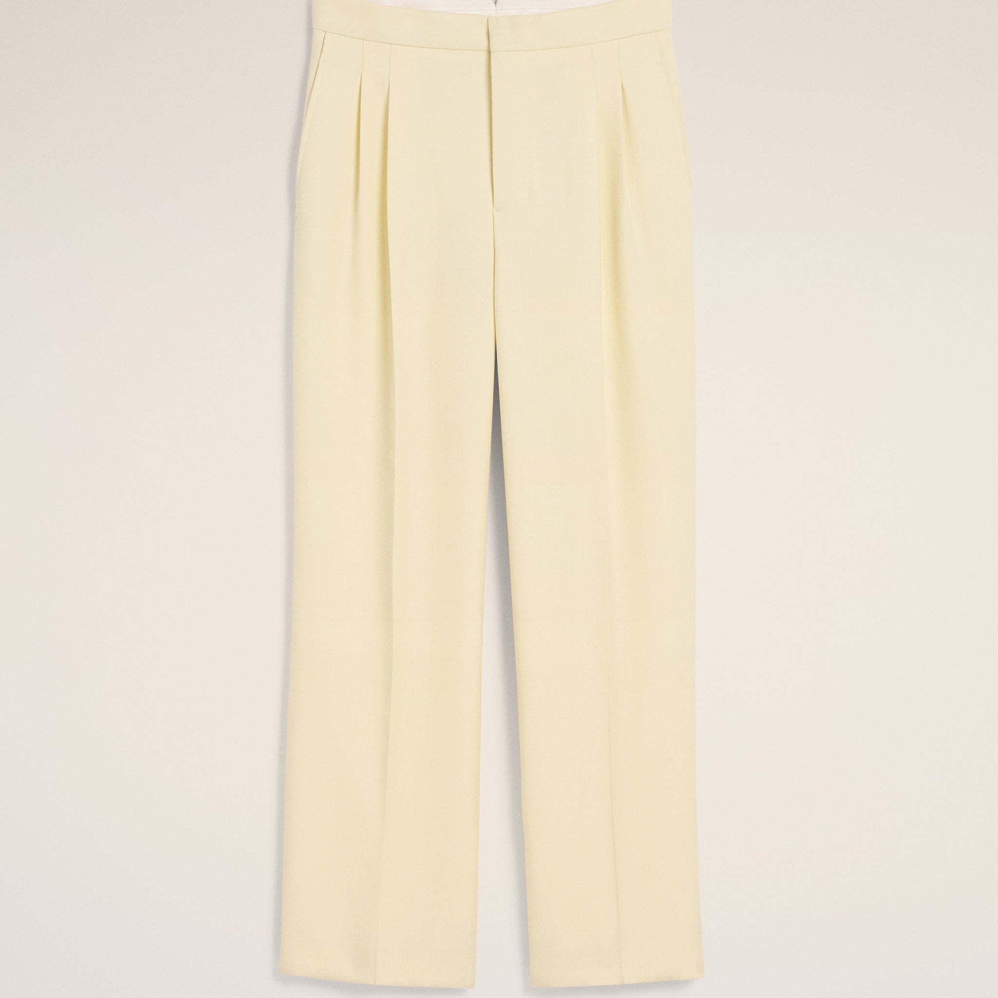 Yellow Wool Large Fit Trousers