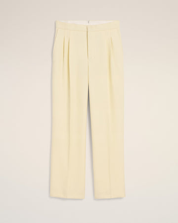 Yellow Wool Large Fit Trousers