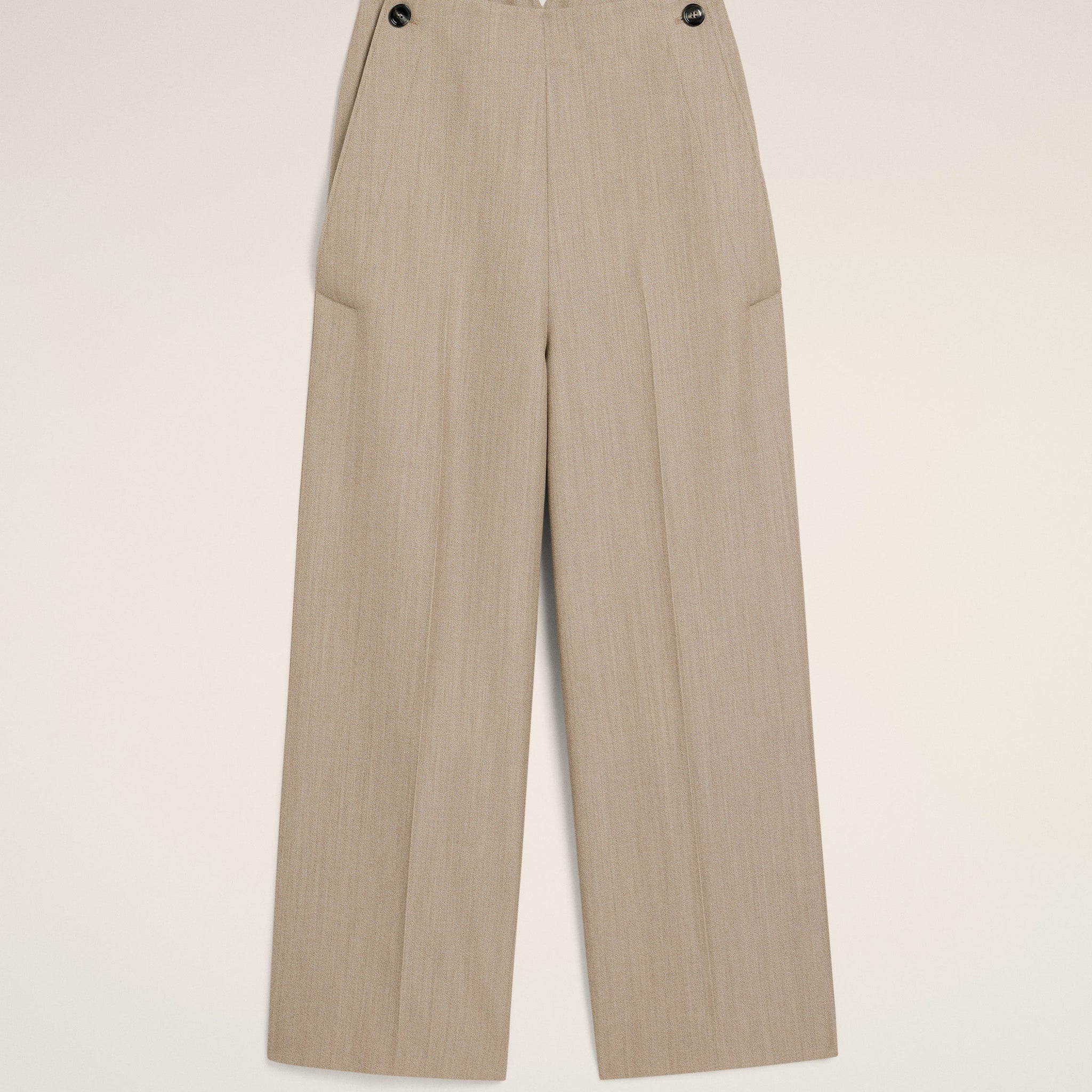 Beige New Wool Sailor Trousers