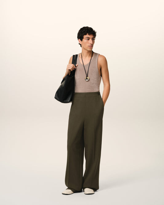 Green Wool Sailor Trousers