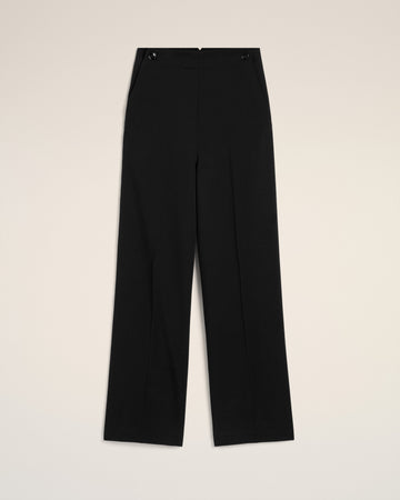 Black Wool Sailor Trousers