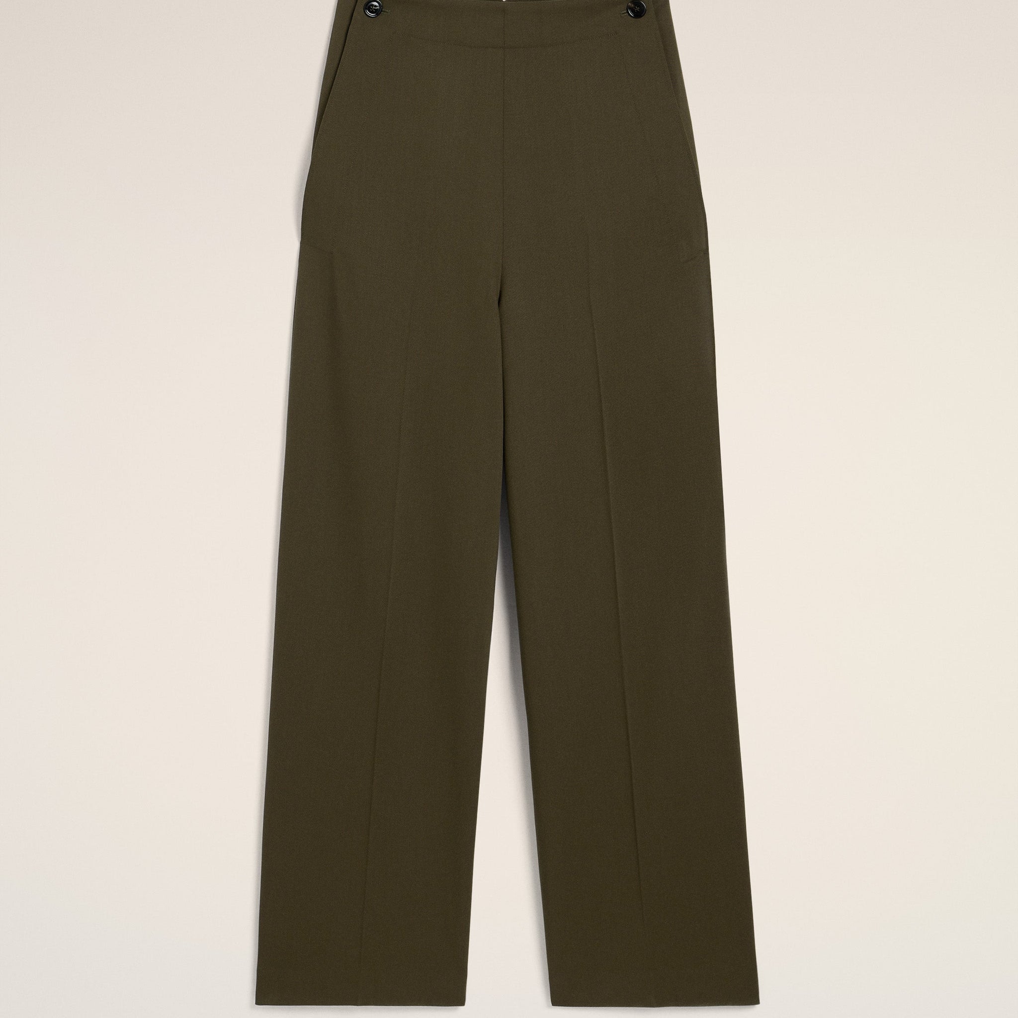 Green Wool Sailor Trousers