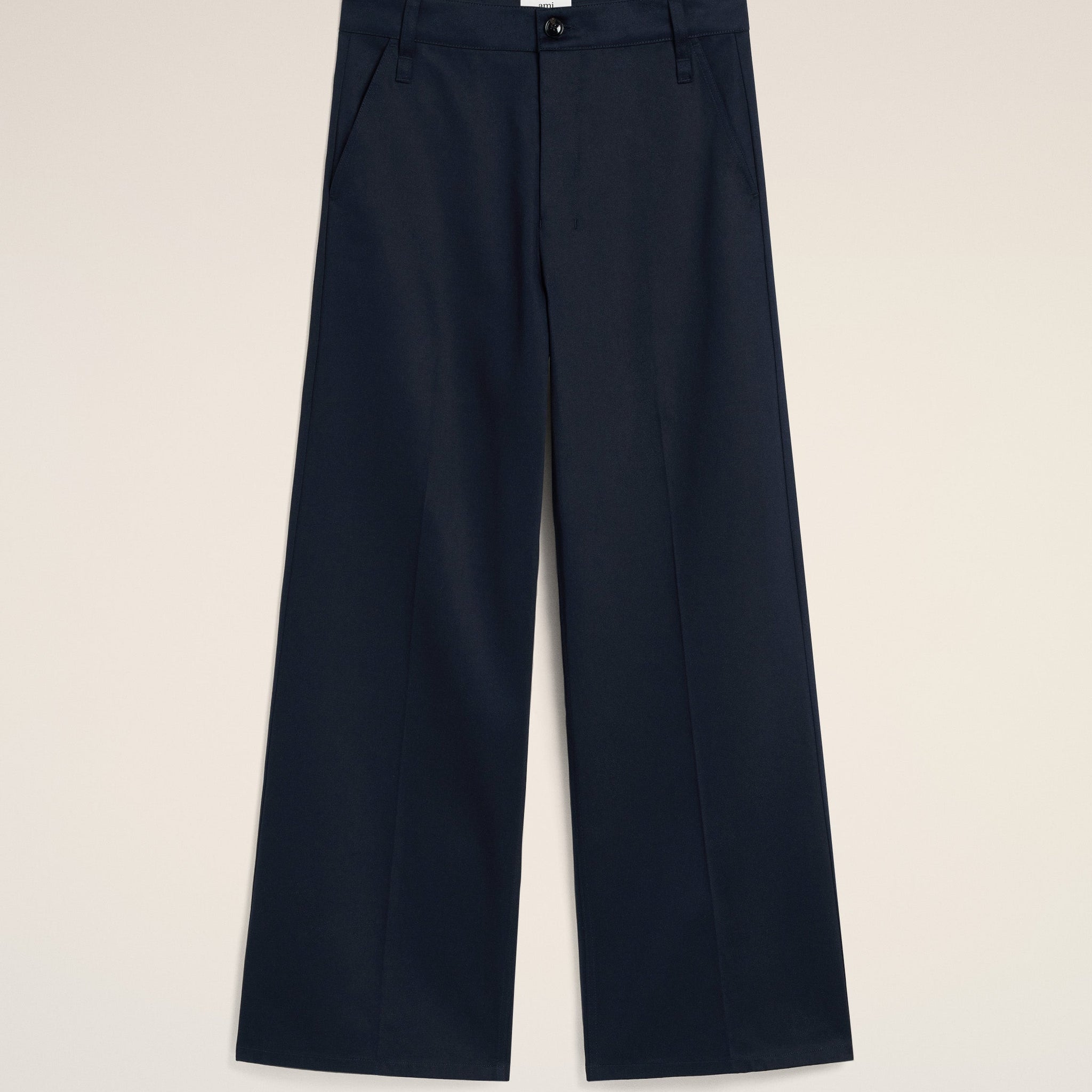 Navy Cotton Baggy Fit Trousers