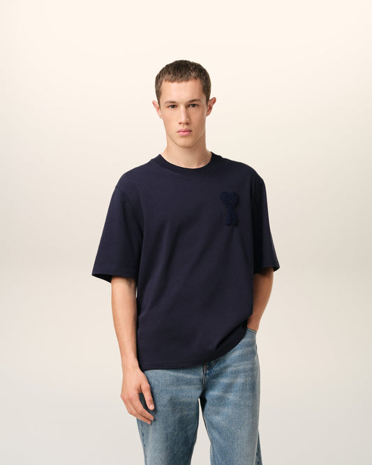 Navy Cotton Ami de Coeur Patch T-Shirt