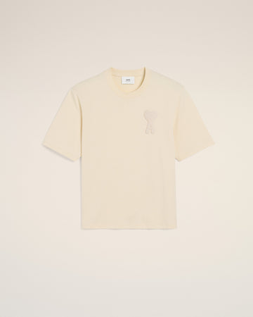 Beige Cotton Ami de Coeur Patch T-Shirt