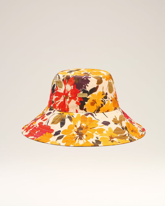 Yellow Floral Cotton Hat