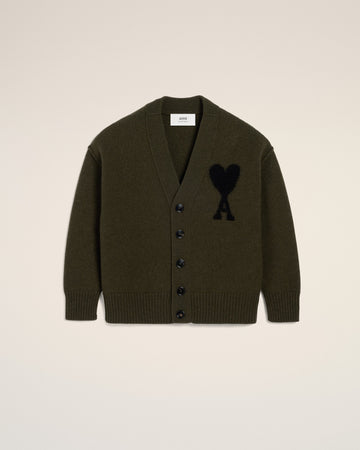 Khaki Wool Ami De Coeur Cardigan