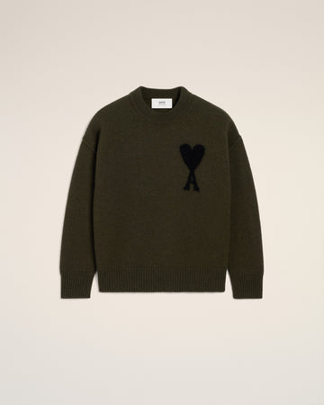 Khaki Wool Ami De Coeur Sweater