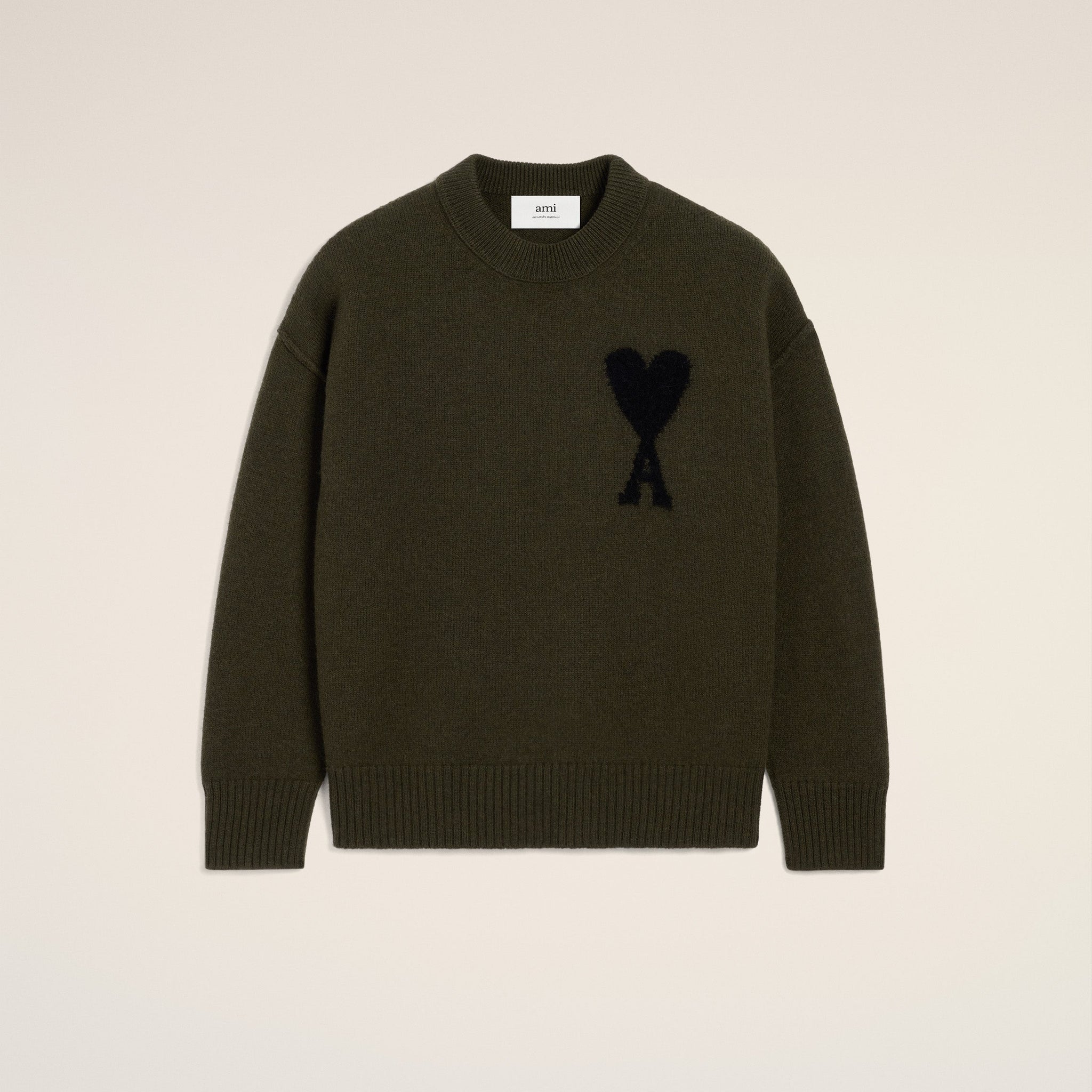 Khaki Wool Ami De Coeur Sweater