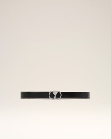 Black Leather Ami de Coeur Belt