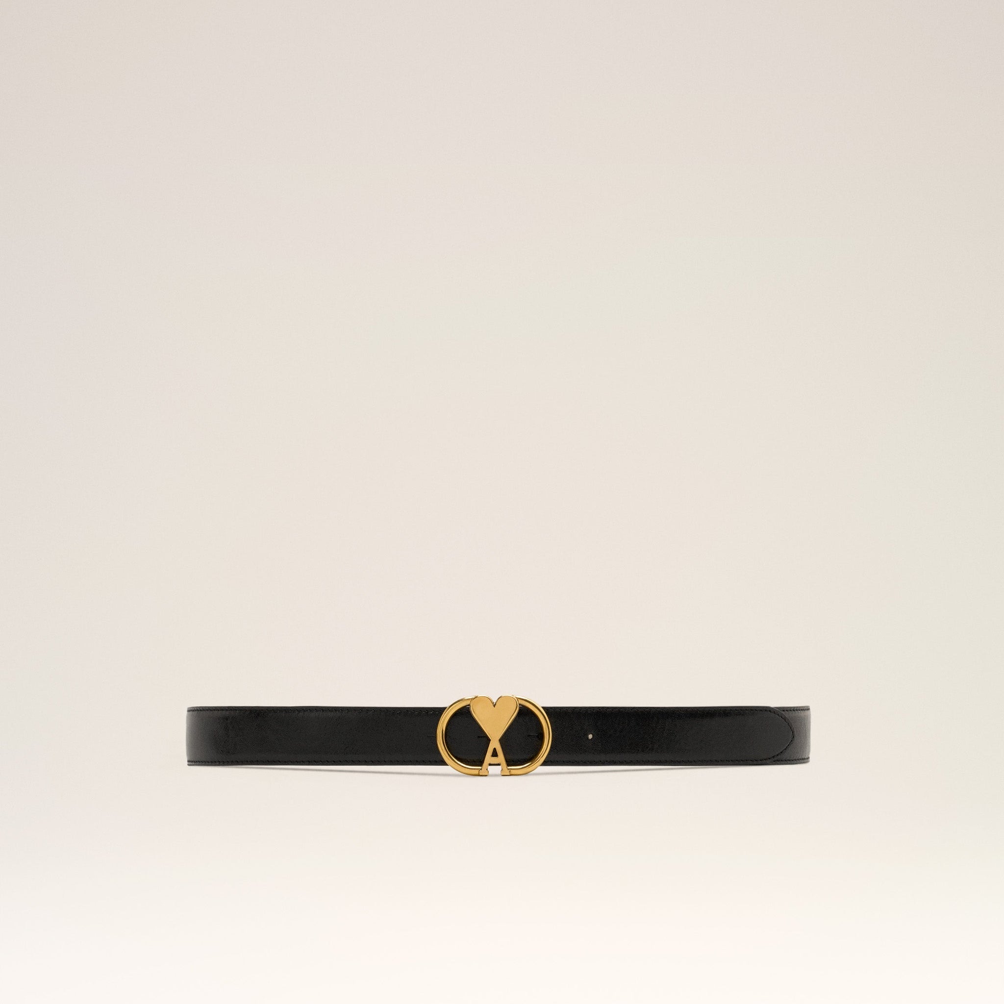 Black Leather Ami de Coeur Belt