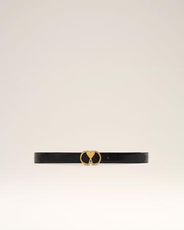 Black Leather Ami de Coeur Belt