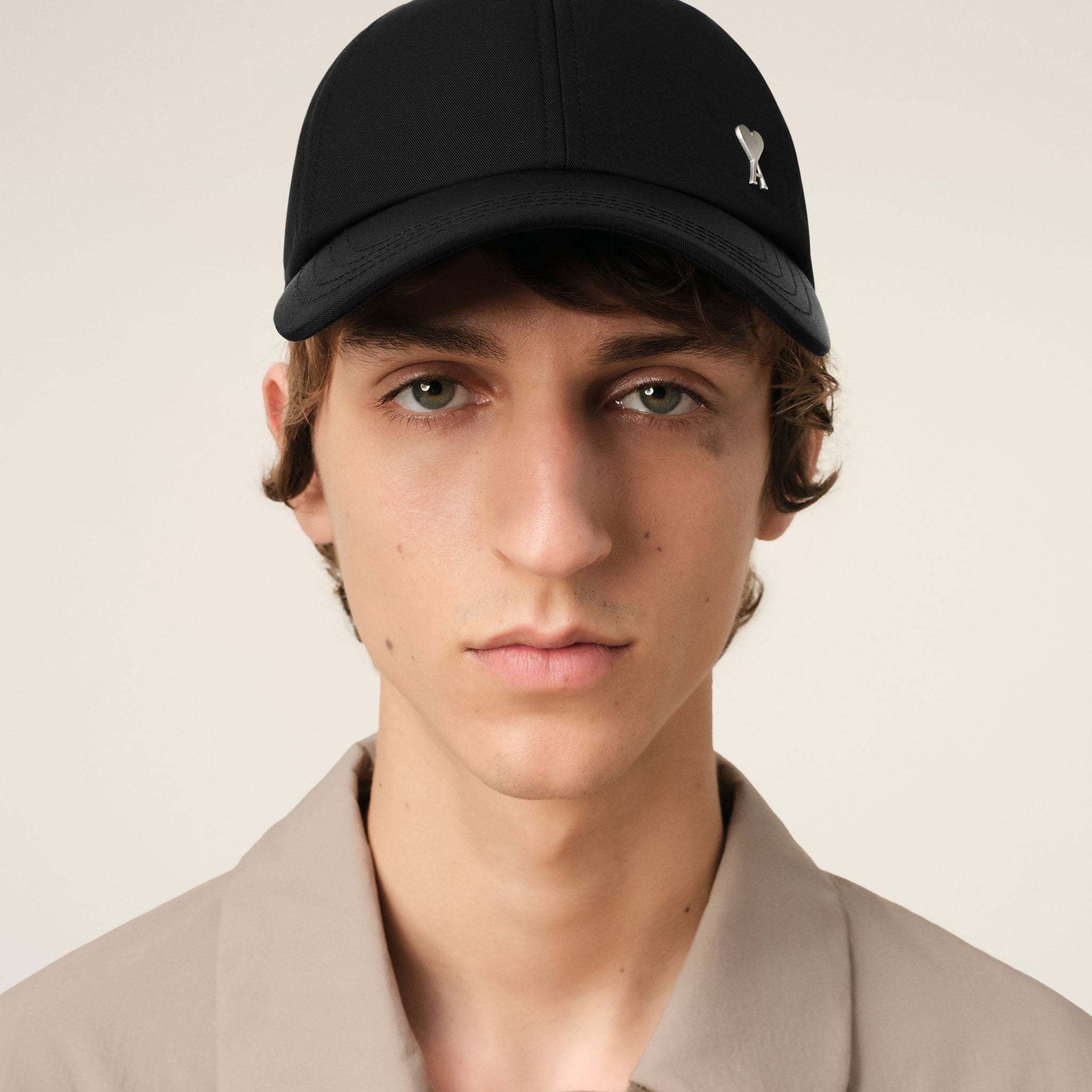 Black Twill Ami de Coeur Stud Cap