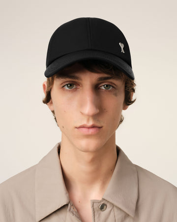 Black Twill Ami de Coeur Stud Cap