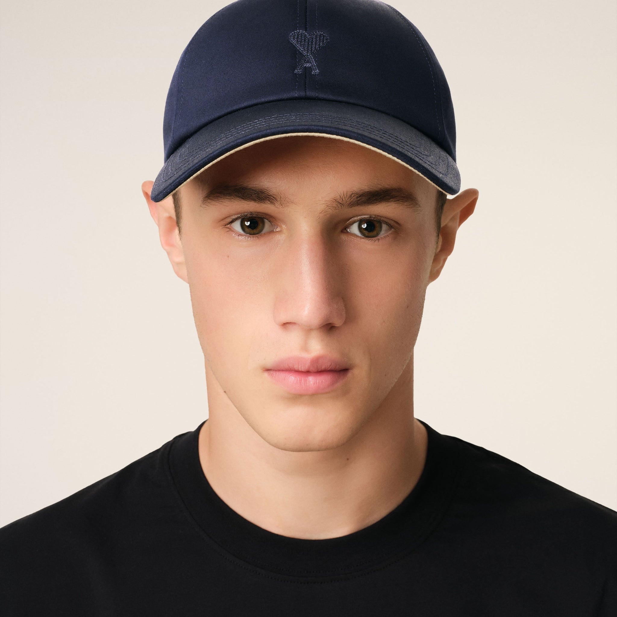 Navy Cotton Tonal Ami de Coeur Embroidery Cap