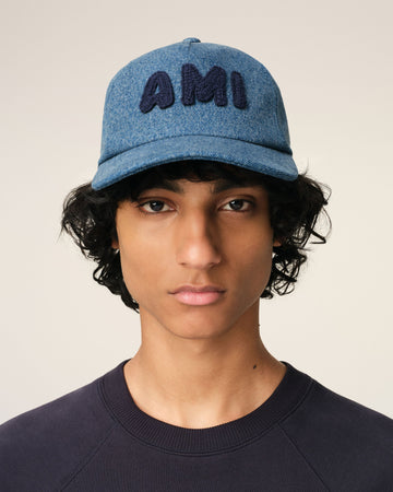 Blue Cotton Ami Paris Patch Trucker Cap