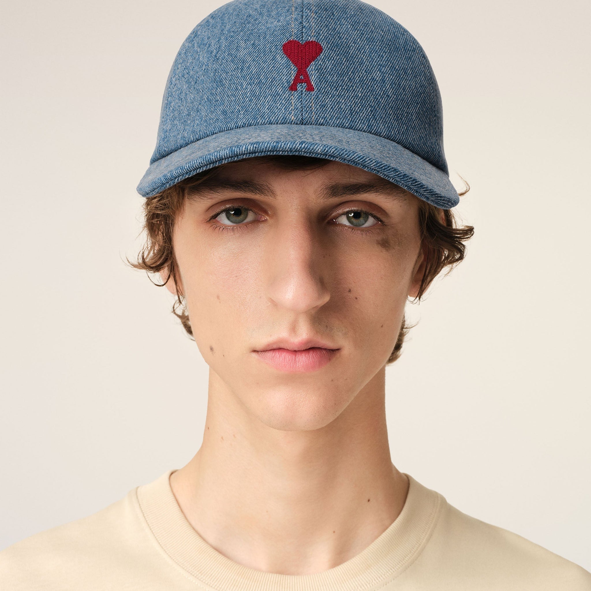 Blue Cotton Ami de Coeur Embroidery Cap