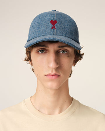 Blue Cotton Ami de Coeur Embroidery Cap