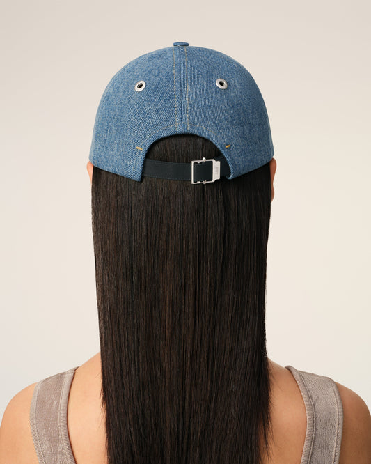 Blue Cotton Ami de Coeur Embroidery Cap