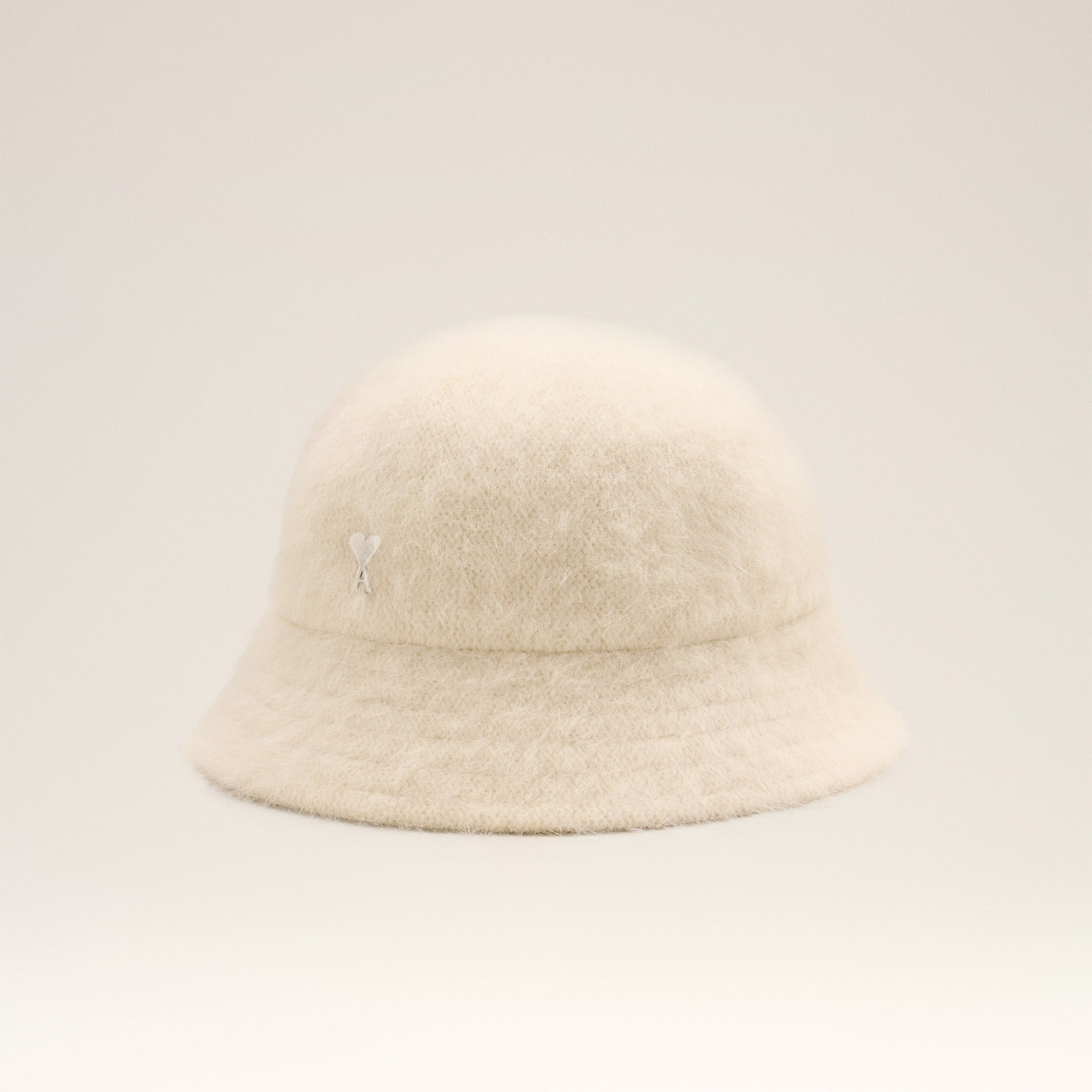 White Wool Ami de Coeur Stud Bucket Hat