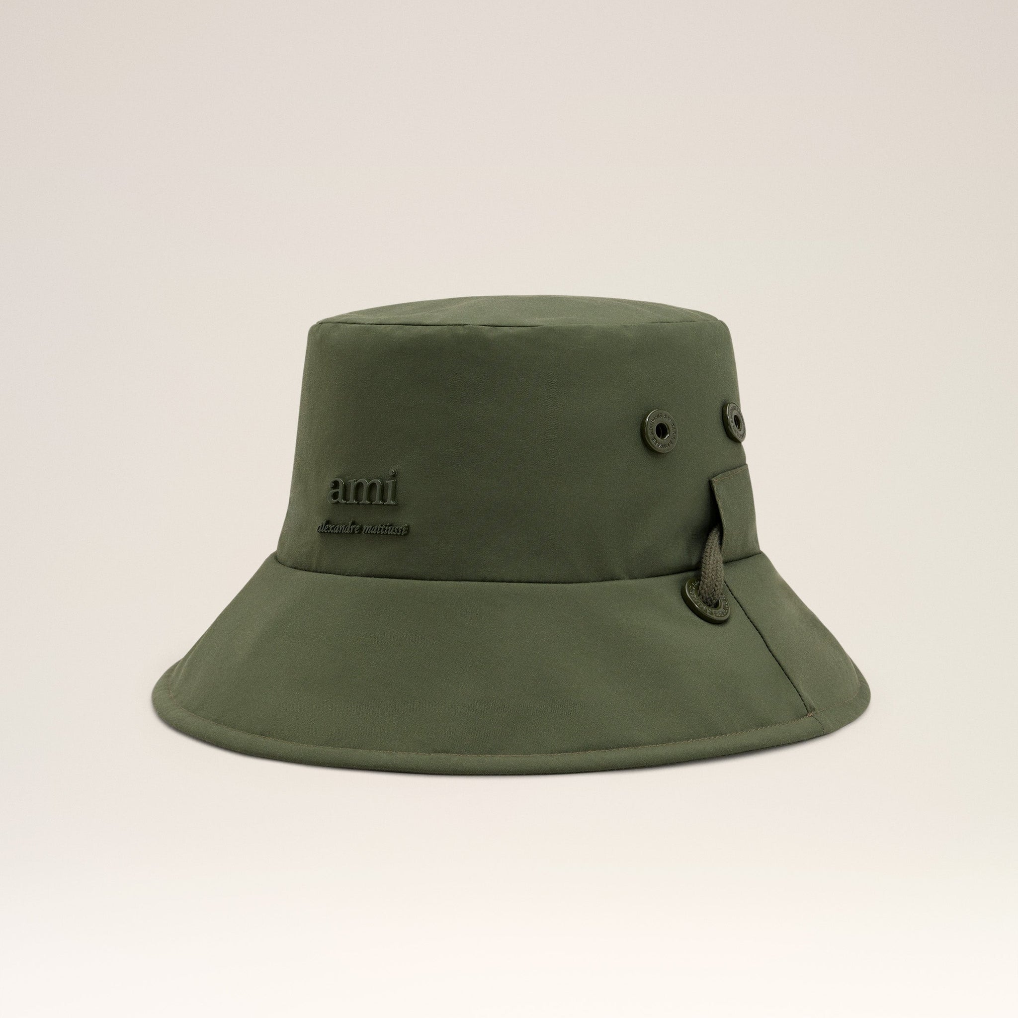 Green Water-repellent String Bucket Hat