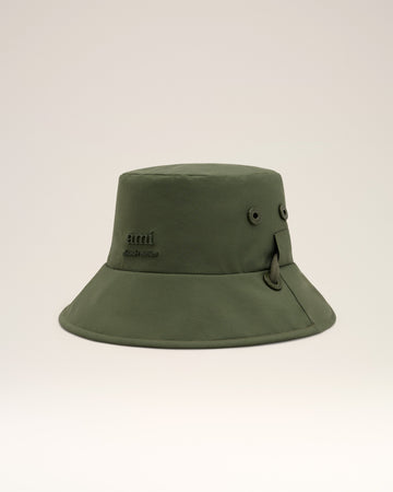 Green Water-repellent String Bucket Hat
