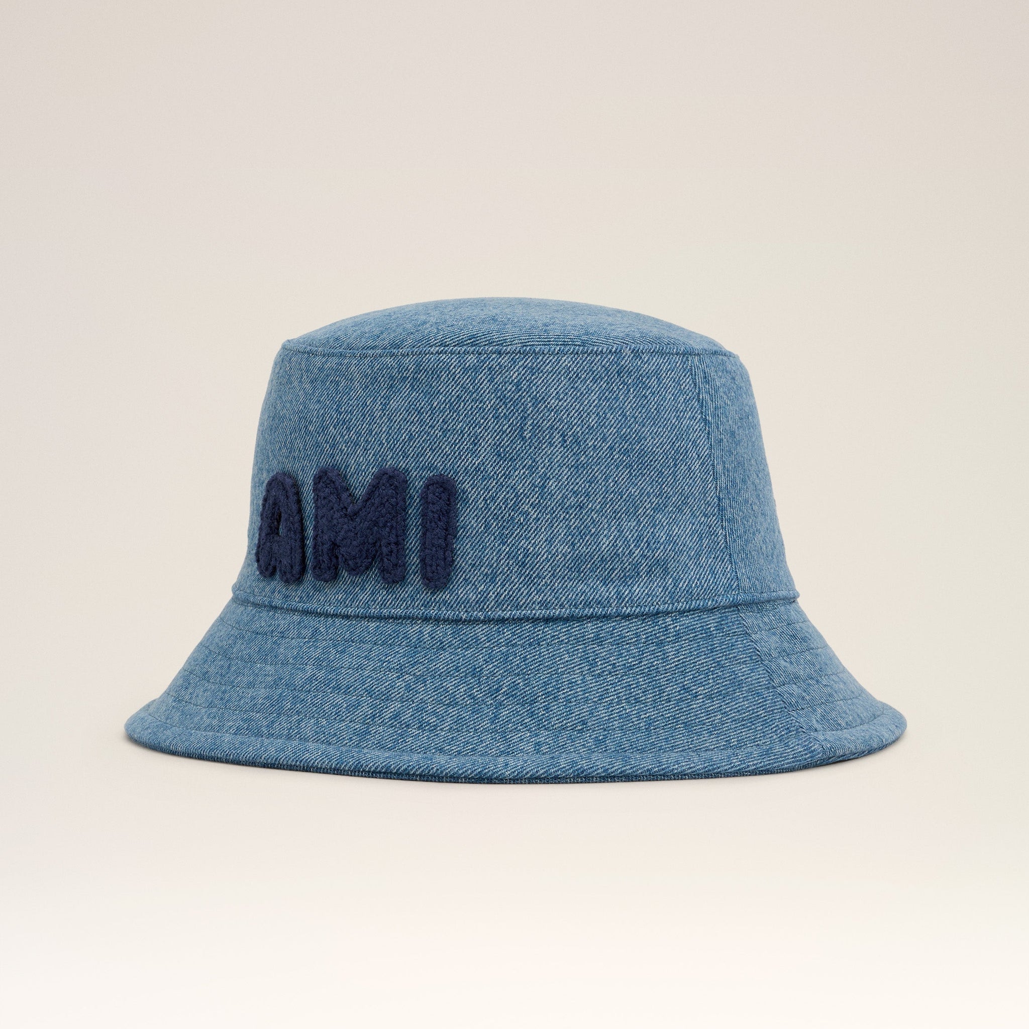 Blue Cotton Ami Paris Patch Bucket Hat