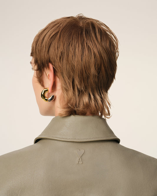 Green Leather Zipped Jacket