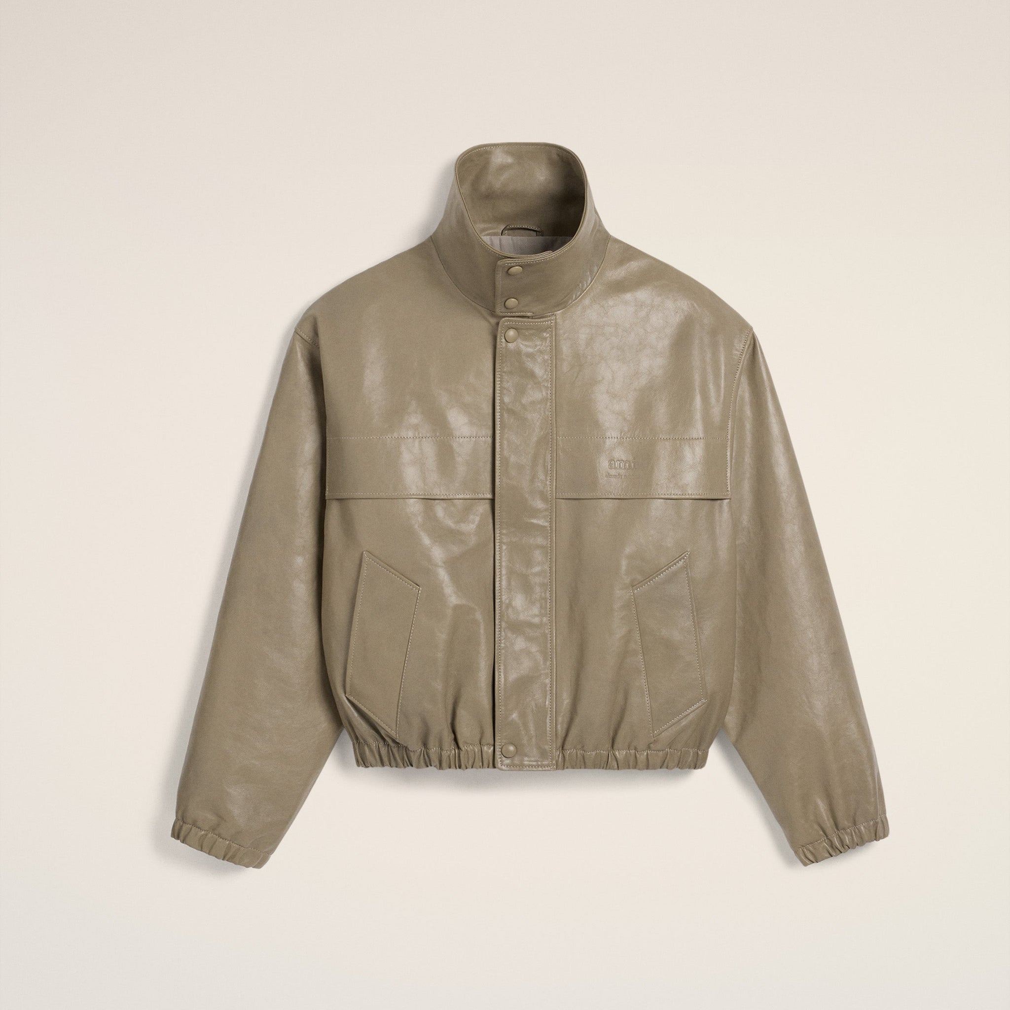 Green Leather Zipped Jacket