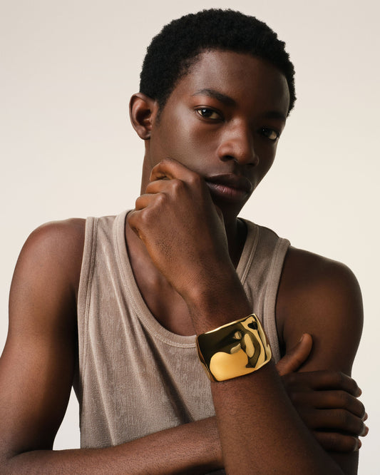 Gold Brass Dune Large Size Cuff