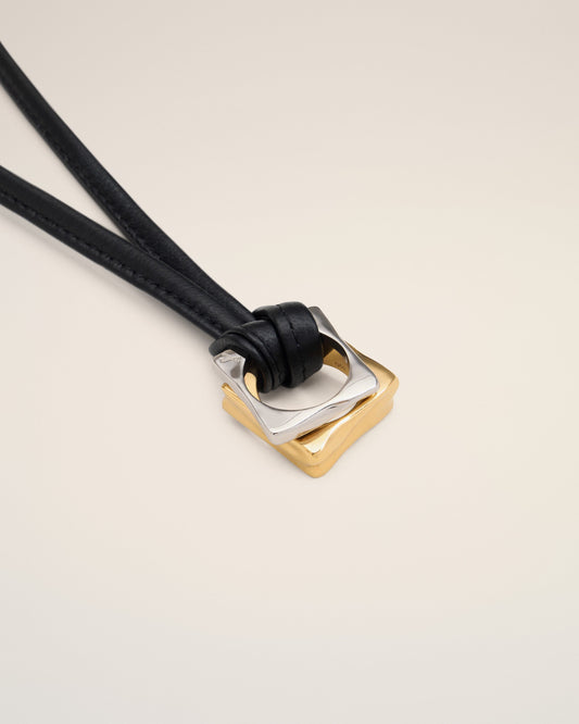 Gold Brass Dune Square Necklace
