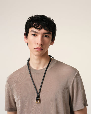 Gold Brass Dune Square Necklace