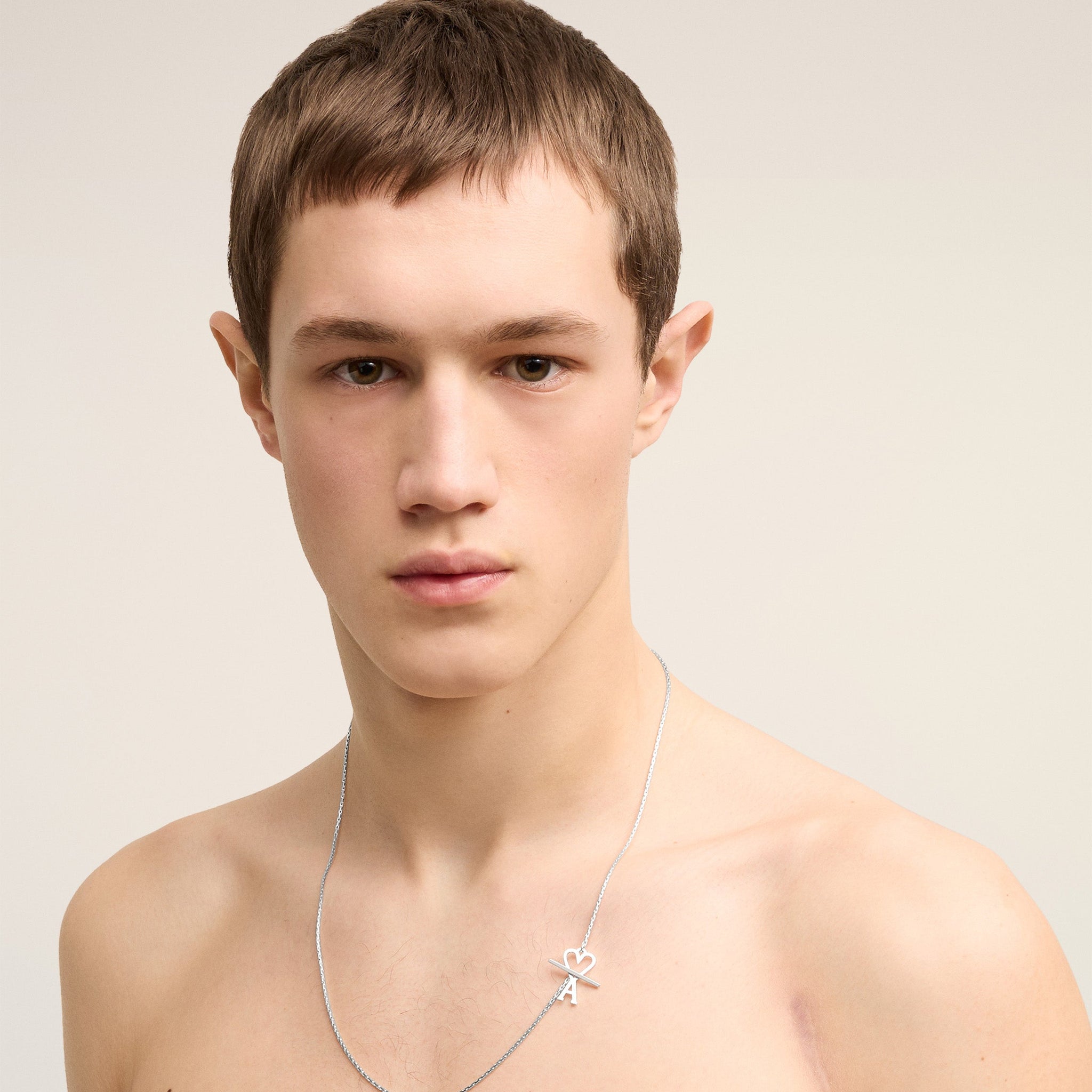 Silver Brass Ami De Coeur 2 In 1 Chain Necklace