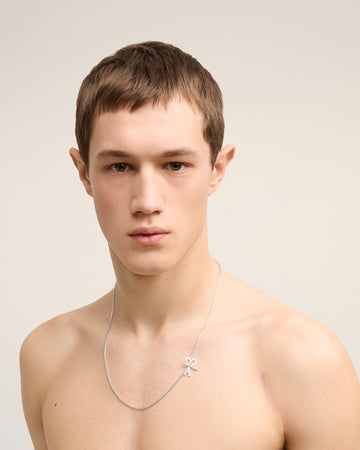 Silver Brass Ami De Coeur 2 In 1 Chain Necklace