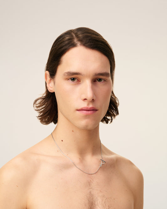 Silver Brass Ami De Coeur 2 In 1 Chain Necklace