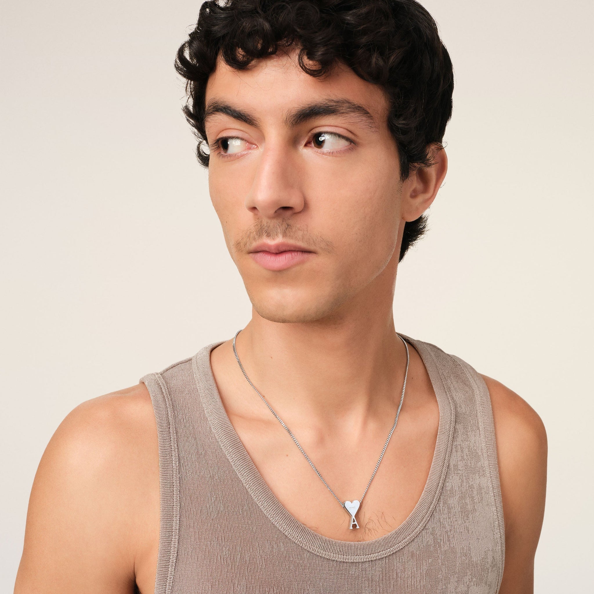 Silver Brass Ami De Coeur Pendant Necklace