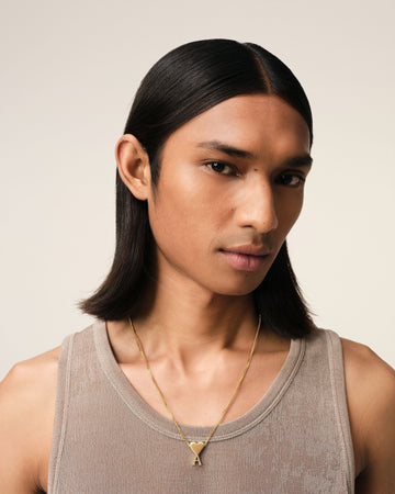 Gold Brass Ami De Coeur Pendant Necklace