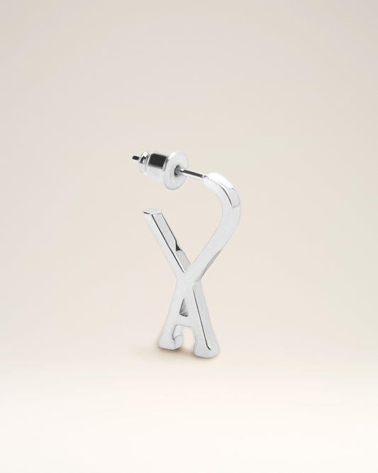 Silver Brass Small Ami De Coeur Hoop