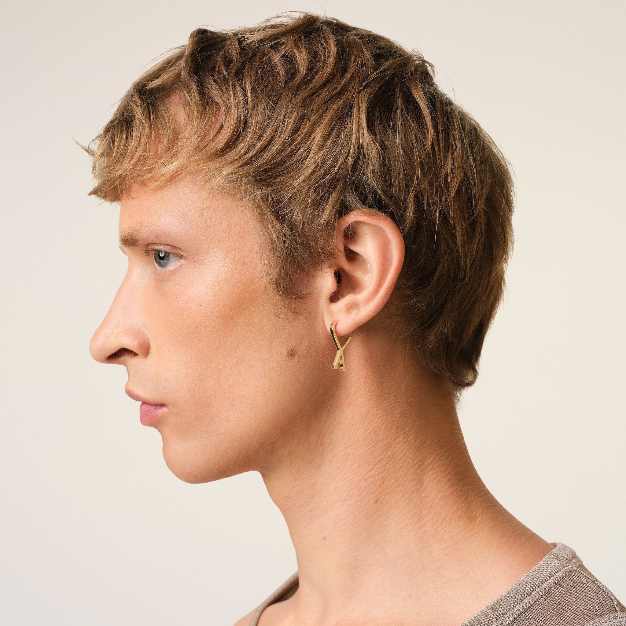 Gold Brass Small Ami De Coeur Hoop