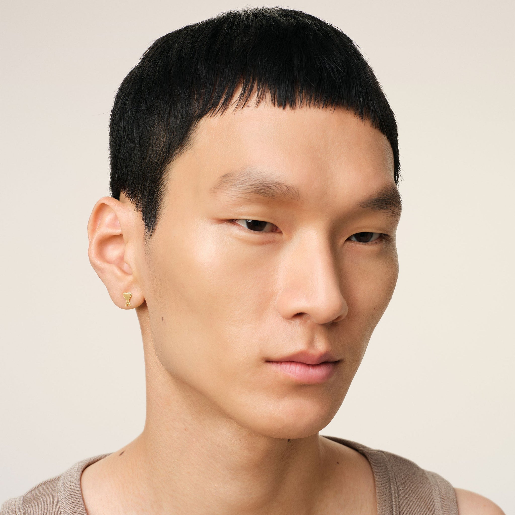 Gold Brass Ami De Coeur Studs