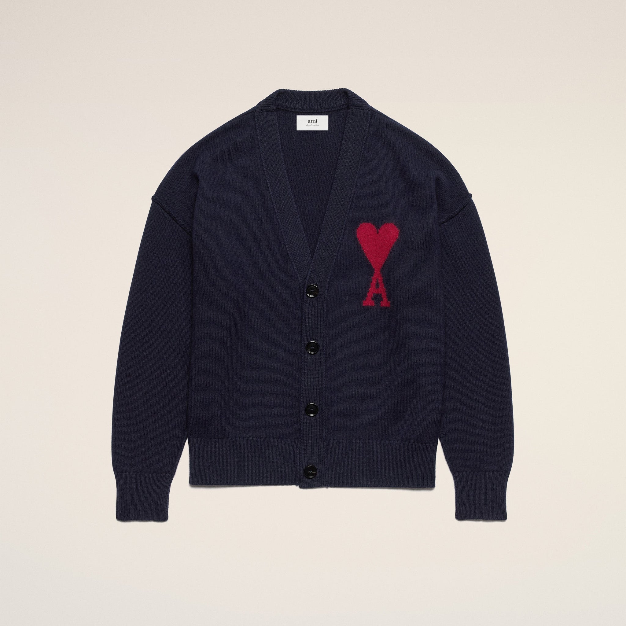 Blue Wool Red Ami de Coeur Cardigan